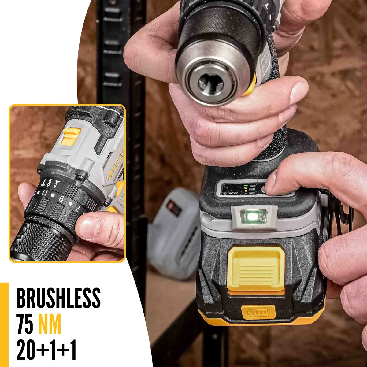 Wkrętarka akumulatorowa udarowa BESTEN BE-2885 - moment obrotowy